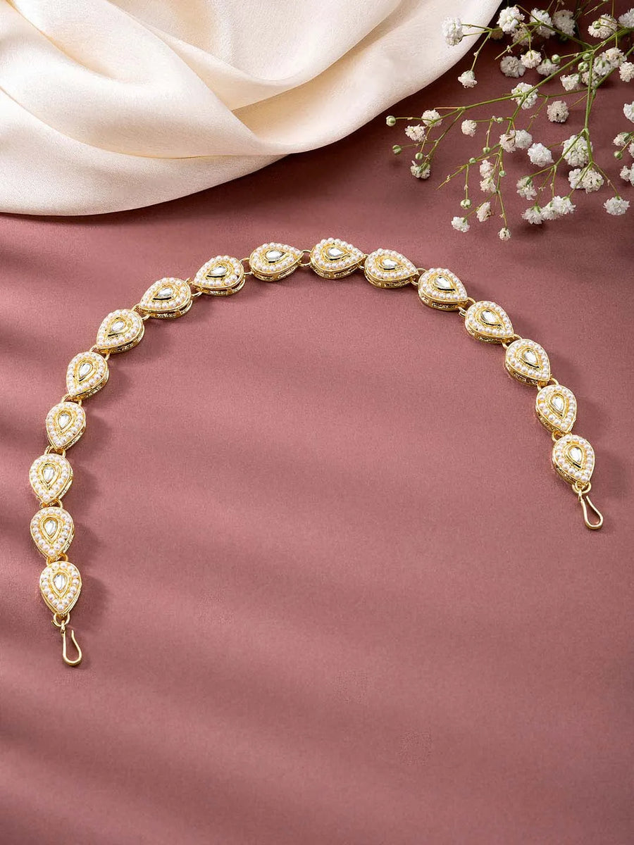 Synthetic Stones Sheesh Patti – Traditional Shine for Bridal Elegance | Peora

