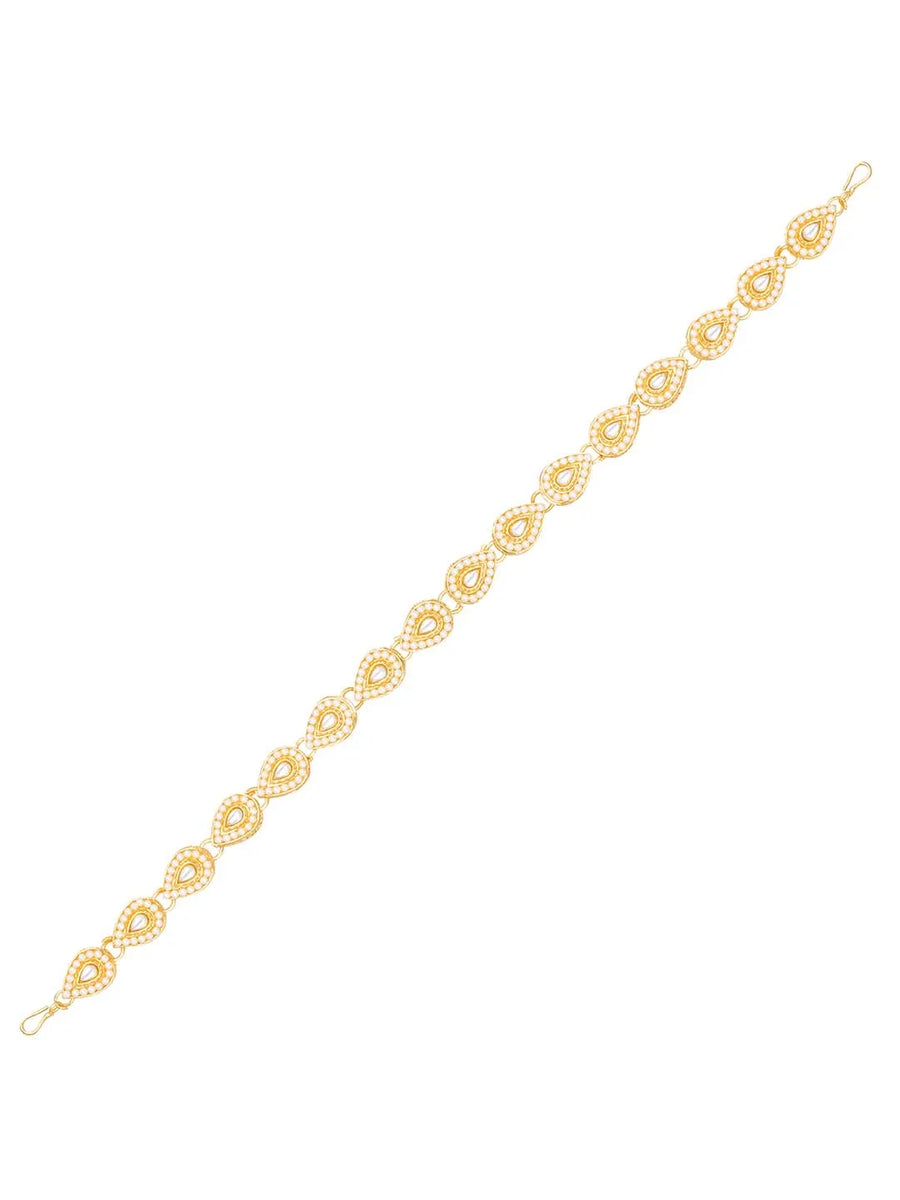 Synthetic Stones Sheesh Patti – Traditional Shine for Bridal Elegance | Peora

