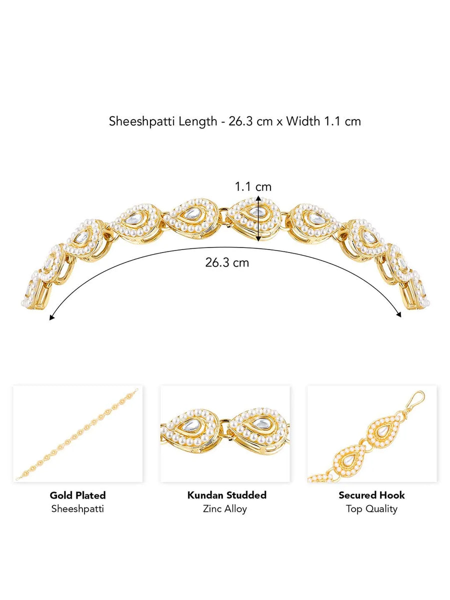 Synthetic Stones Sheesh Patti – Traditional Shine for Bridal Elegance | Peora

