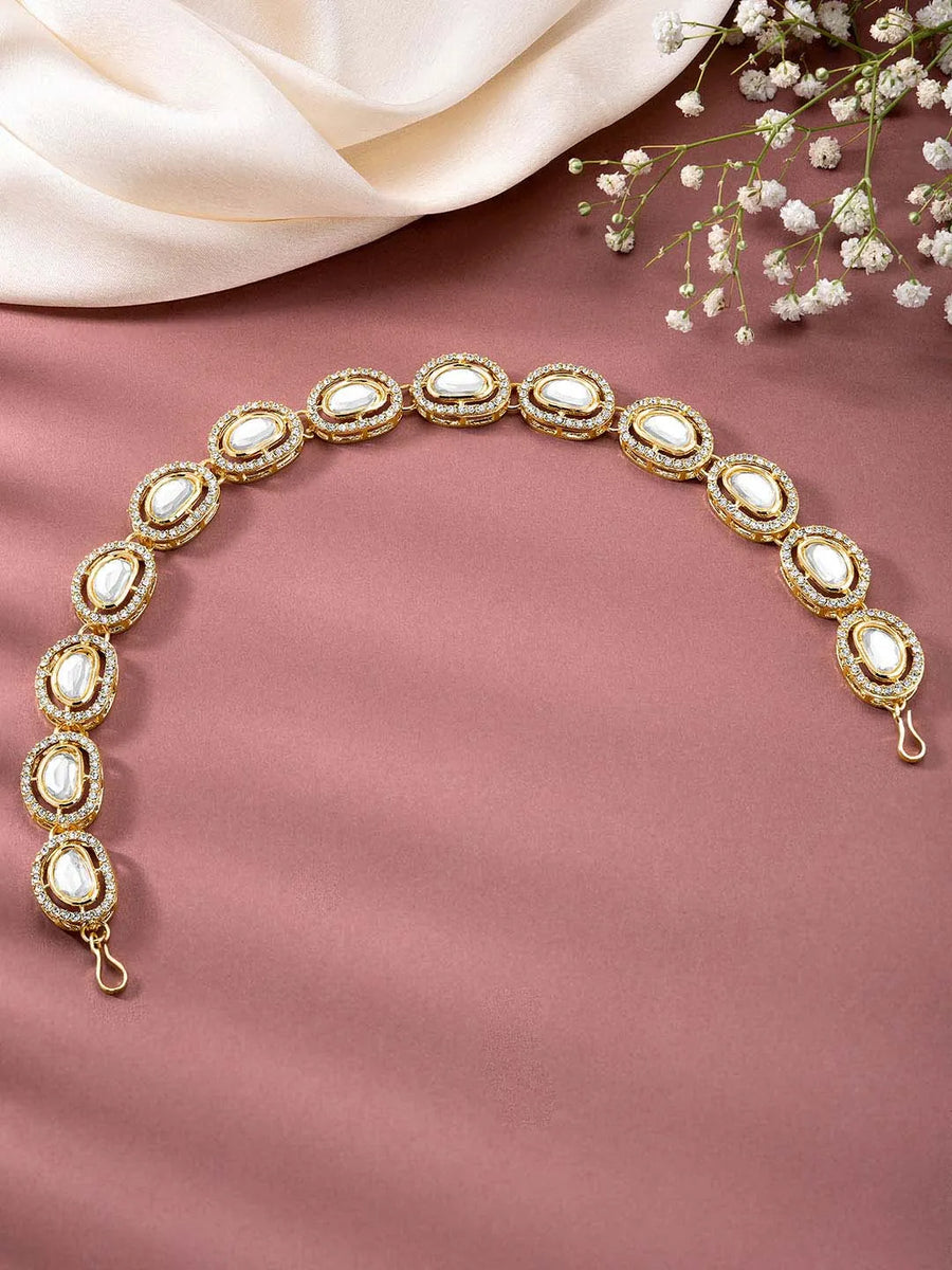 Synthetic Stone Sheesh Patti – Sparkling Bridal Headpiece | Peora

