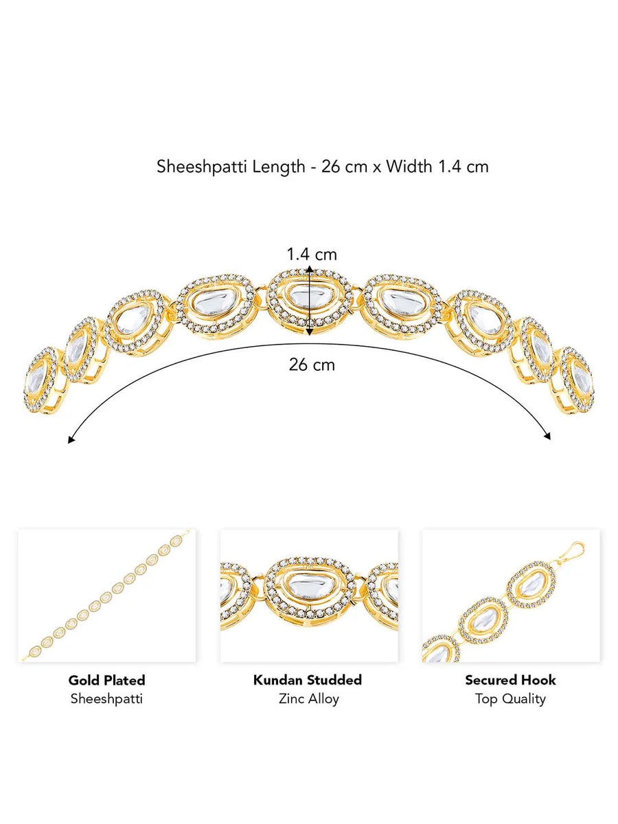 Synthetic Stone Sheesh Patti – Sparkling Bridal Headpiece | Peora

