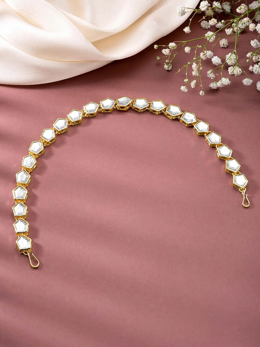 Synthetic Stones Sheesh Patti – Sparkling Traditional Headpiece | Peora

