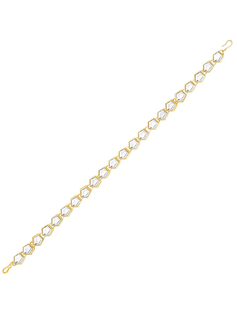 Synthetic Stones Sheesh Patti – Sparkling Traditional Headpiece | Peora

