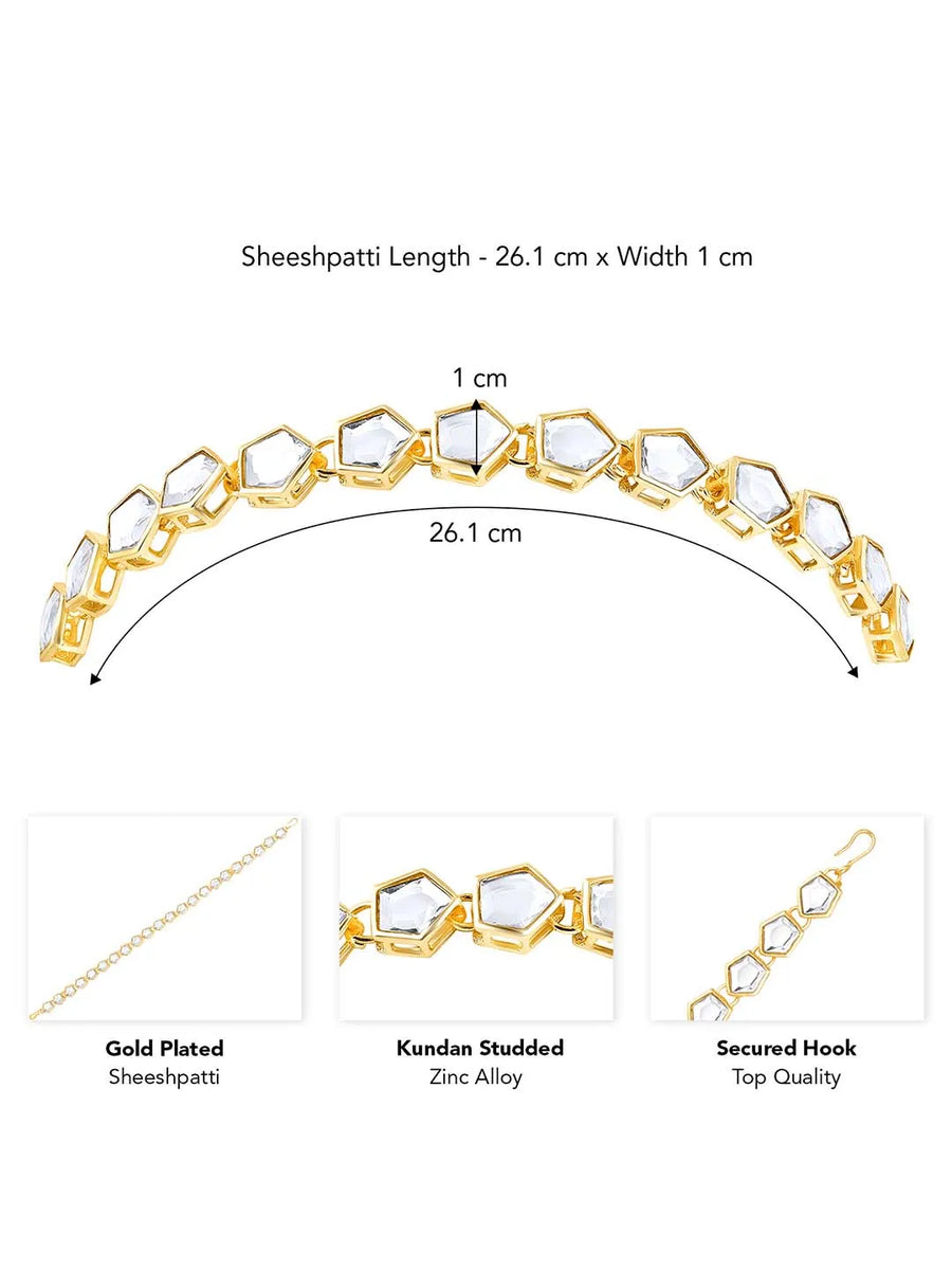 Synthetic Stones Sheesh Patti – Sparkling Traditional Headpiece | Peora

