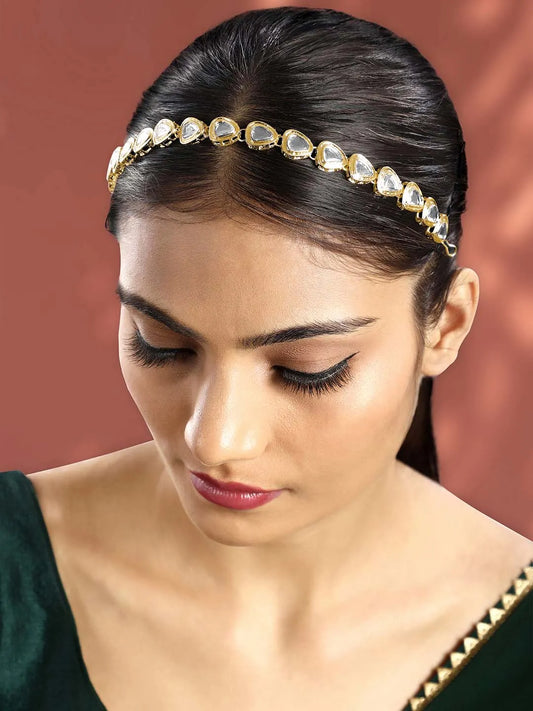 Synthetic Stone Sheesh Patti – Dazzling Bridal Headpiece | Peora

