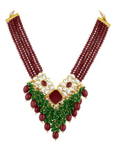 Peora Maharani Kundan Necklace Set - Gold