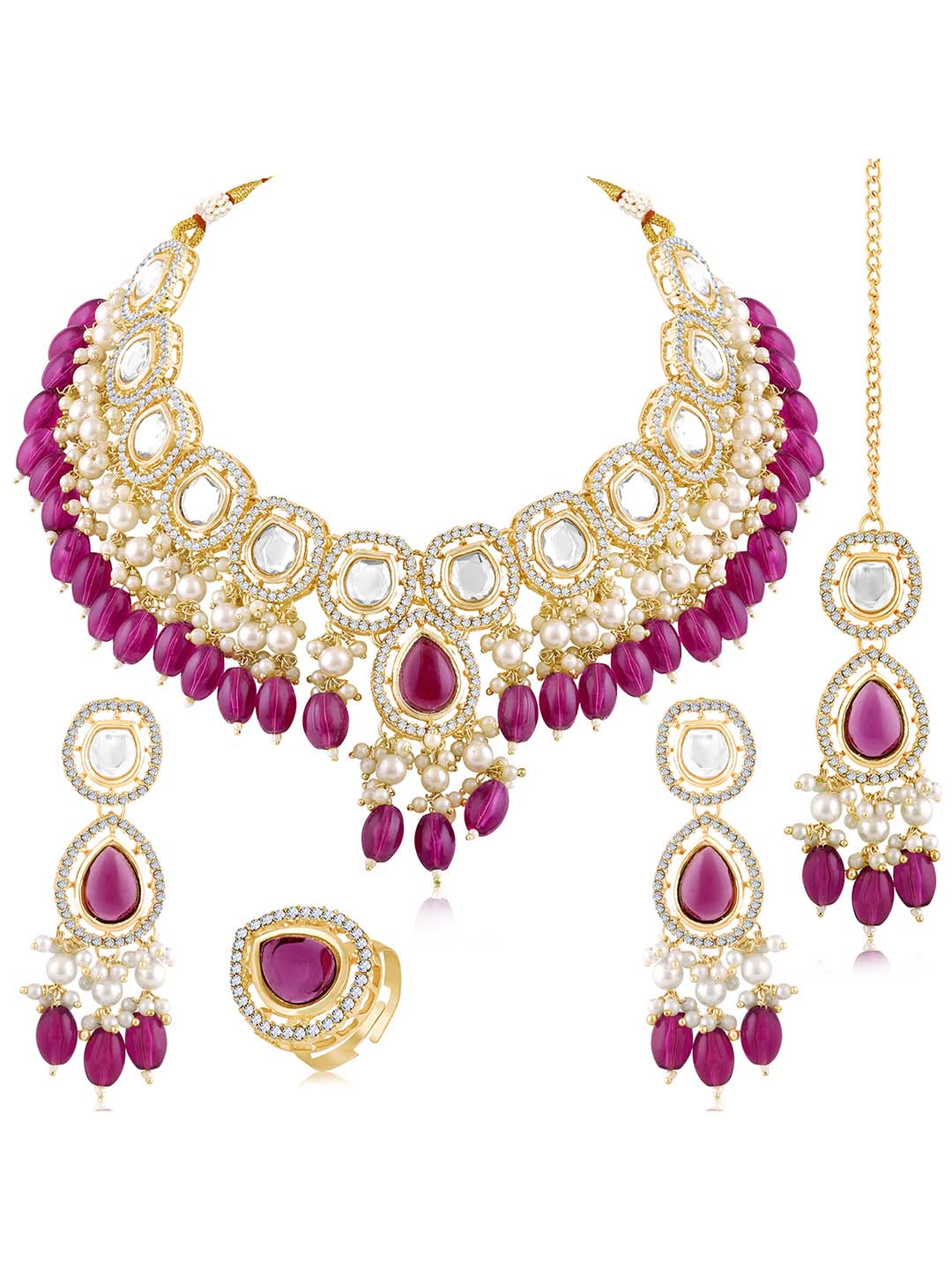 Dark Pink Delight Necklace Set