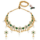 Vintage Jade Short Necklace Set - Green