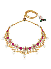 Vintage Jade Short Necklace Set - Rani Pink