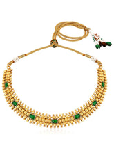 Emerald Shine Dazzling Necklace Set - Green