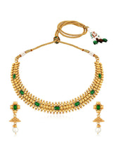Emerald Shine Dazzling Necklace Set - Green
