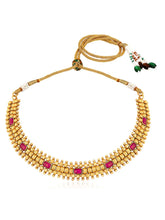 Emerald Shine Dazzling Necklace Set - Rani Pink