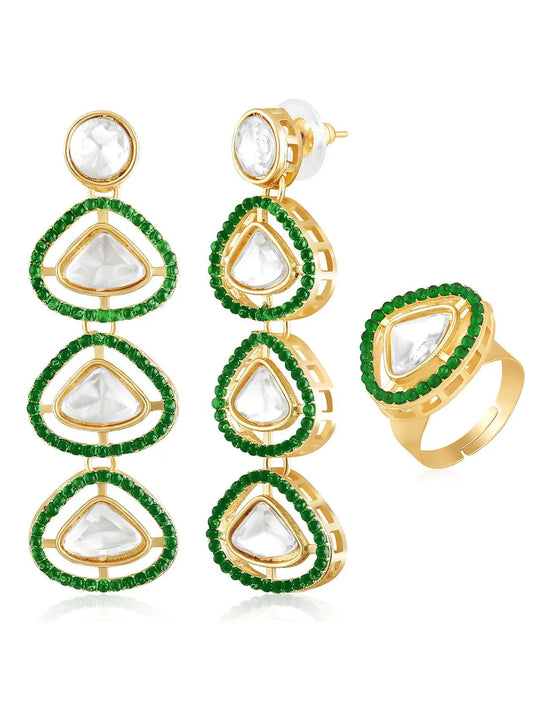 Kundan Earrings & Ring Set – Exquisite Bridal Jewellery | Peora

