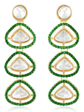 Opulent Kundan Green Earrings & Ring Set