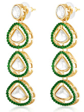 Opulent Kundan Green Earrings & Ring Set