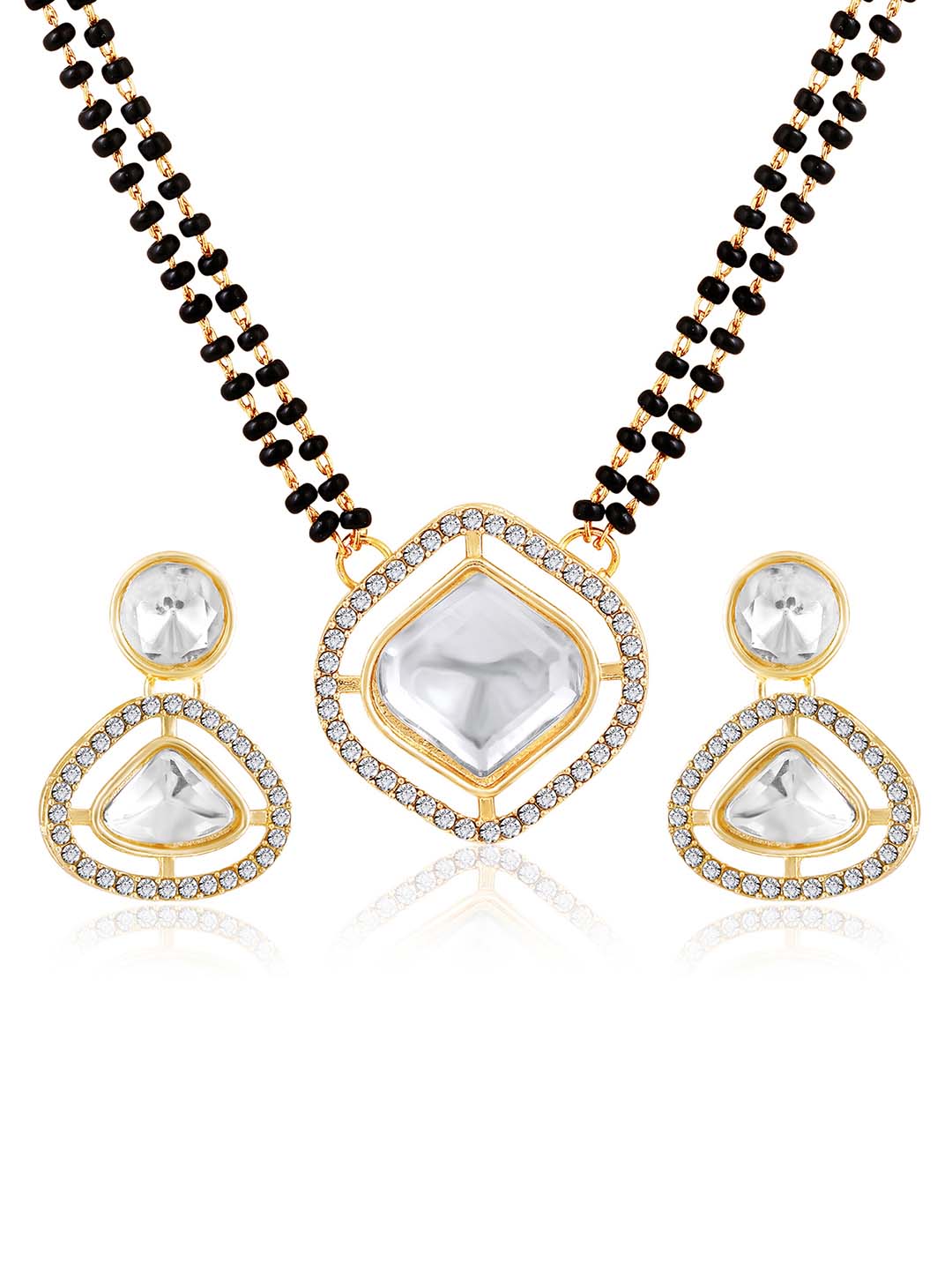 Elegant CZ & Crystal Mangalsutra Set