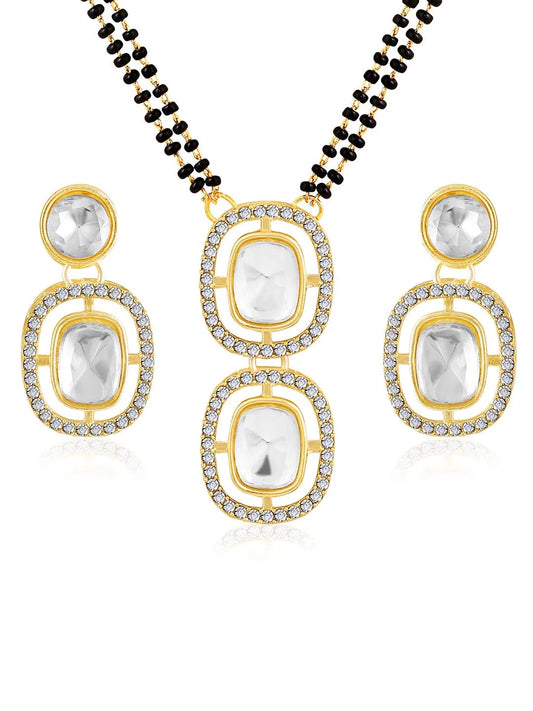 CZ & Crystal Mangalsutra Set | Elegant Sparkle by Peora

