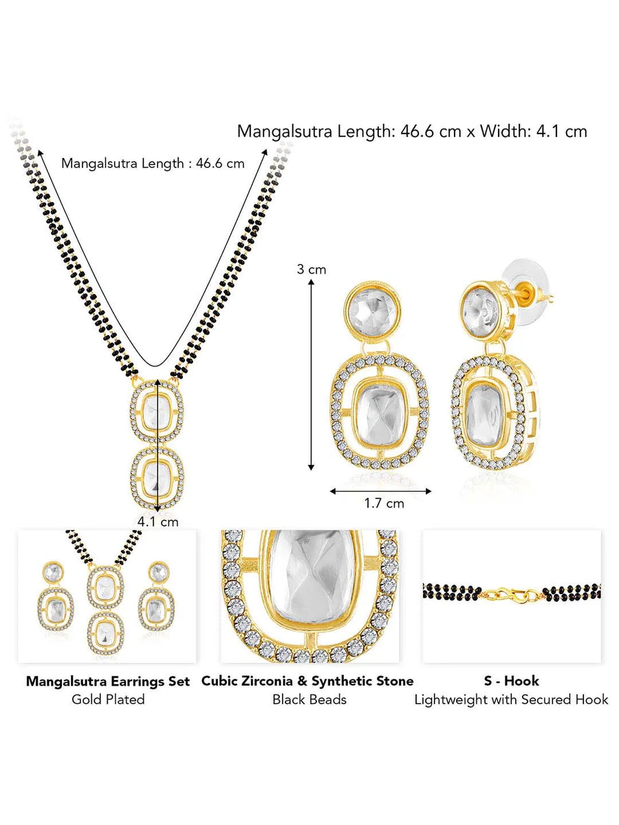 CZ & Crystal Mangalsutra Set | Elegant Sparkle by Peora

