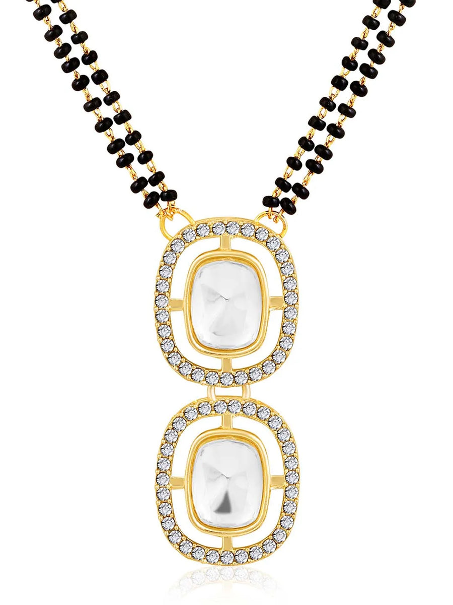 CZ & Crystal Mangalsutra Set | Elegant Sparkle by Peora

