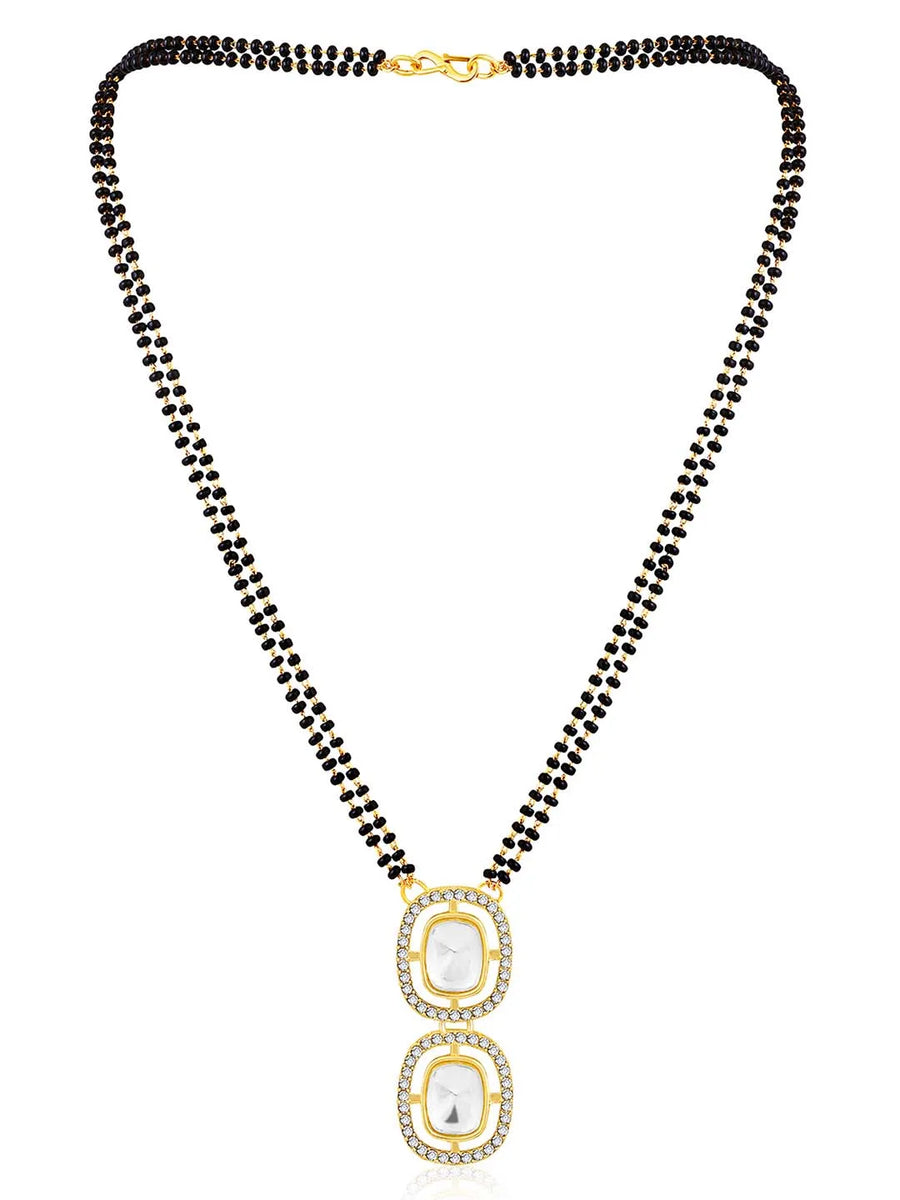 CZ & Crystal Mangalsutra Set | Elegant Sparkle by Peora

