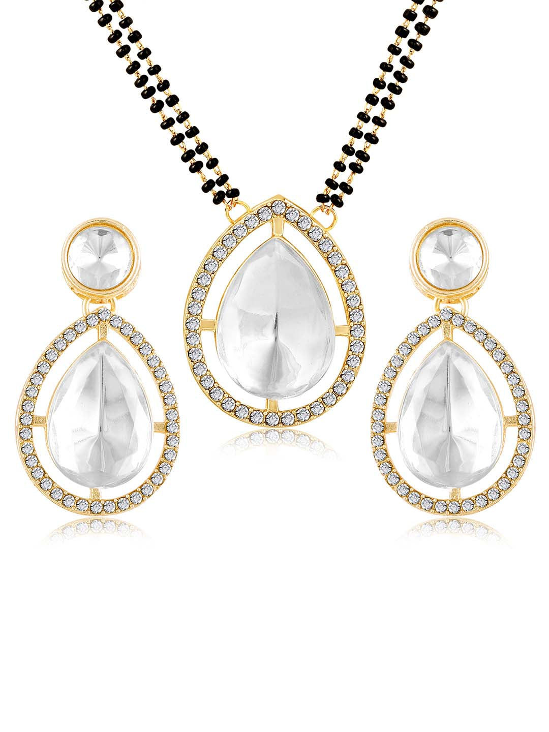 Exquisite CZ & Crystal Mangalsutra Set