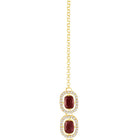 Gold Plated Maroon Halo Layered Necklace Set