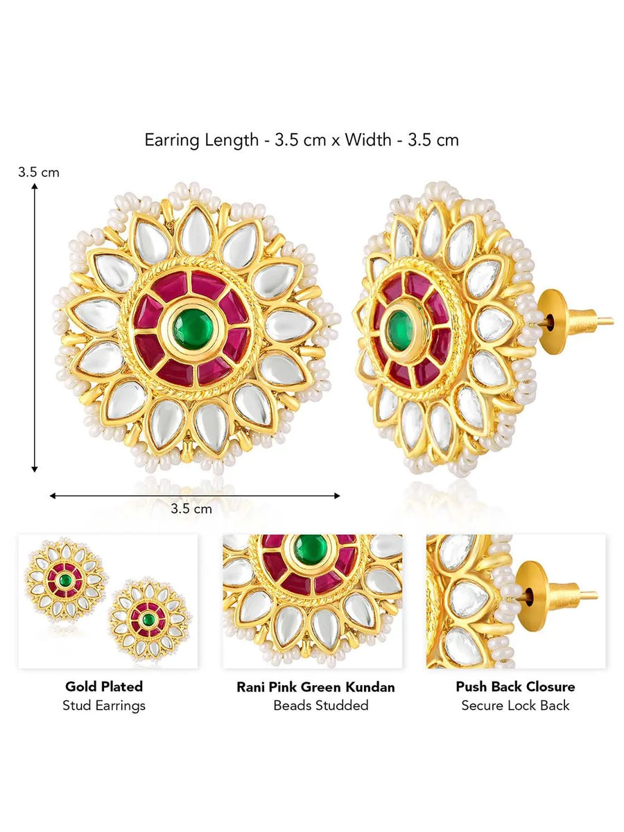 Petal Glow Stud Earrings | Peora Elegant Floral Jewellery

