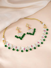 Peora Green Onyx Pearl Kundan Choker Set
