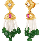 Peora Green Onyx Pearl Kundan Choker Set