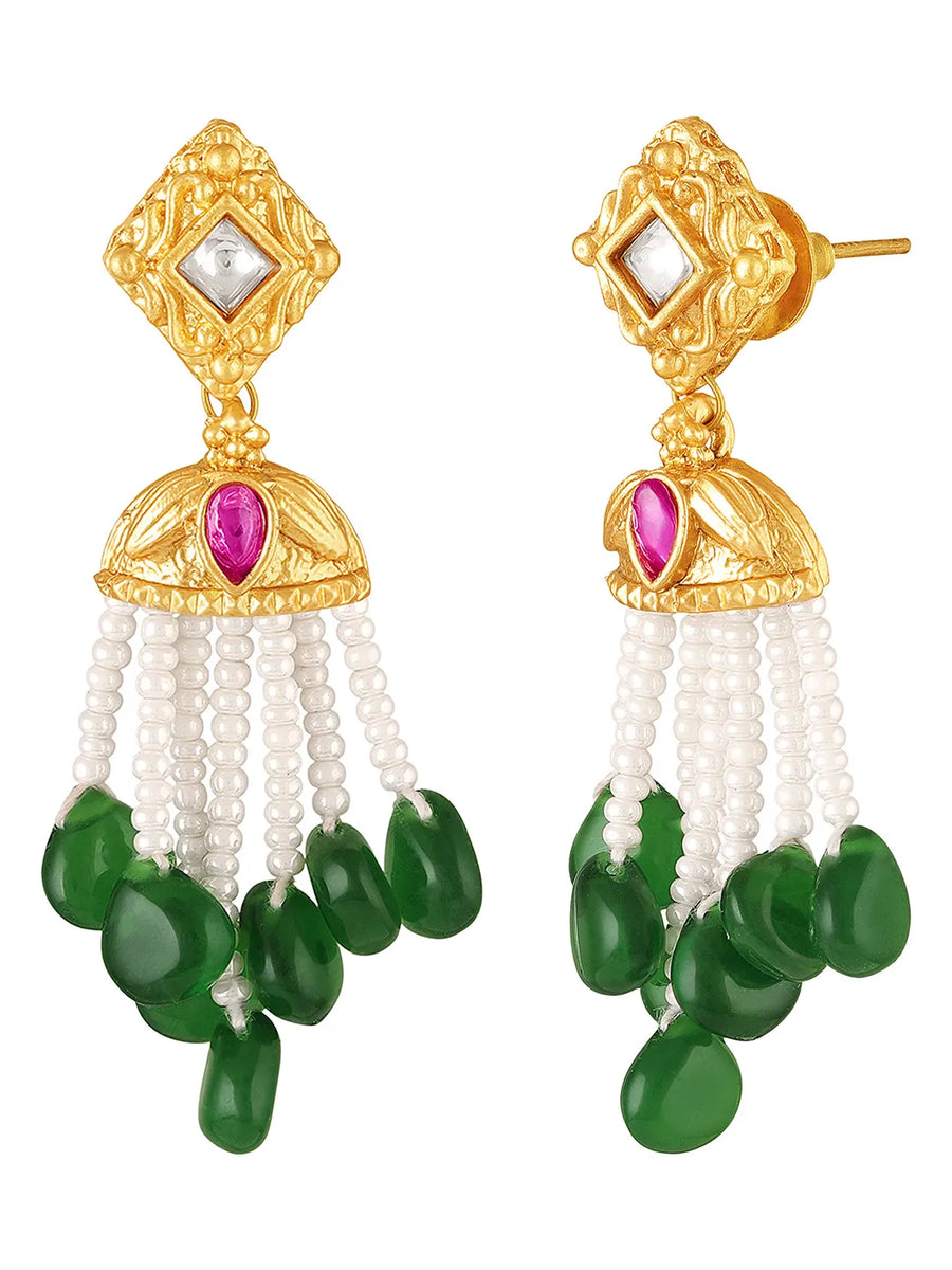 Peora Green Onyx Pearl Kundan Choker Set