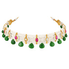Peora Green Onyx Pearl Kundan Choker Set