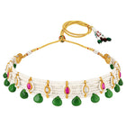 Peora Green Onyx Pearl Kundan Choker Set