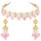 Peora Rose Pink Pearl Kundan Choker Set