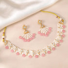 Peora Rose Pink Pearl Kundan Choker Set