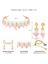 Peora Rose Pink Pearl Kundan Choker Set