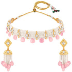 Peora Rose Pink Pearl Kundan Choker Set