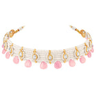 Peora Rose Pink Pearl Kundan Choker Set