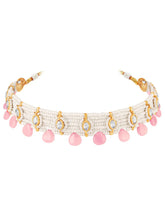 Peora Rose Pink Pearl Kundan Choker Set