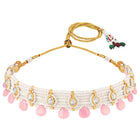 Peora Rose Pink Pearl Kundan Choker Set