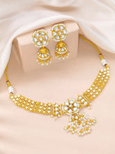Royal Kundan Beads Necklace Jhumki Set
