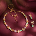Peora Mint Elegance Necklace Set - Gold
