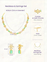 Peora Mint Elegance Necklace Set - Gold