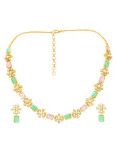 Peora Mint Elegance Necklace Set - Gold