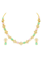 Peora Mint Elegance Necklace Set - Gold