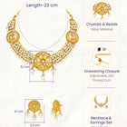 Peora Pearl Rosette Necklace Set - Gold