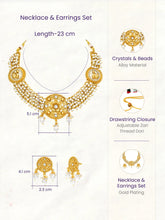 Peora Pearl Rosette Necklace Set - Gold