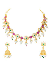 Gold Plated Multicolor Necklace Set for Women