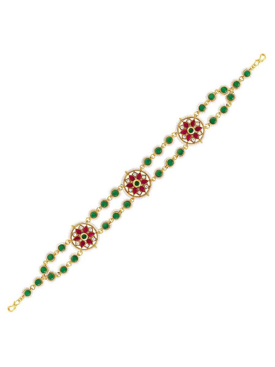 Royal Stones Sheesh Patti – Majestic Bridal Headpiece | Peora

