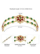 Royal Stones Sheesh Patti – Majestic Bridal Headpiece | Peora

