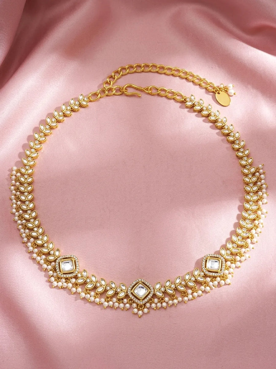 Peora Crystal Radiance Belly Chain - Gold